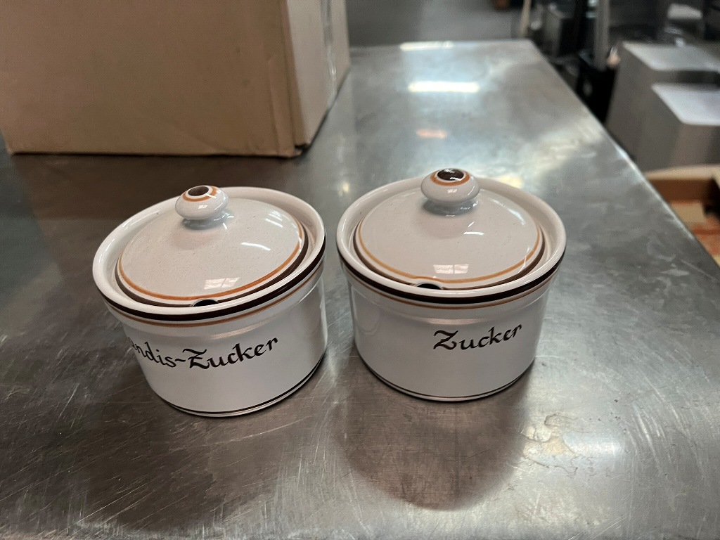 ca. 60teiliges Zucker- und Marmelade Keramikbecherkännchen-Set für Frühstück